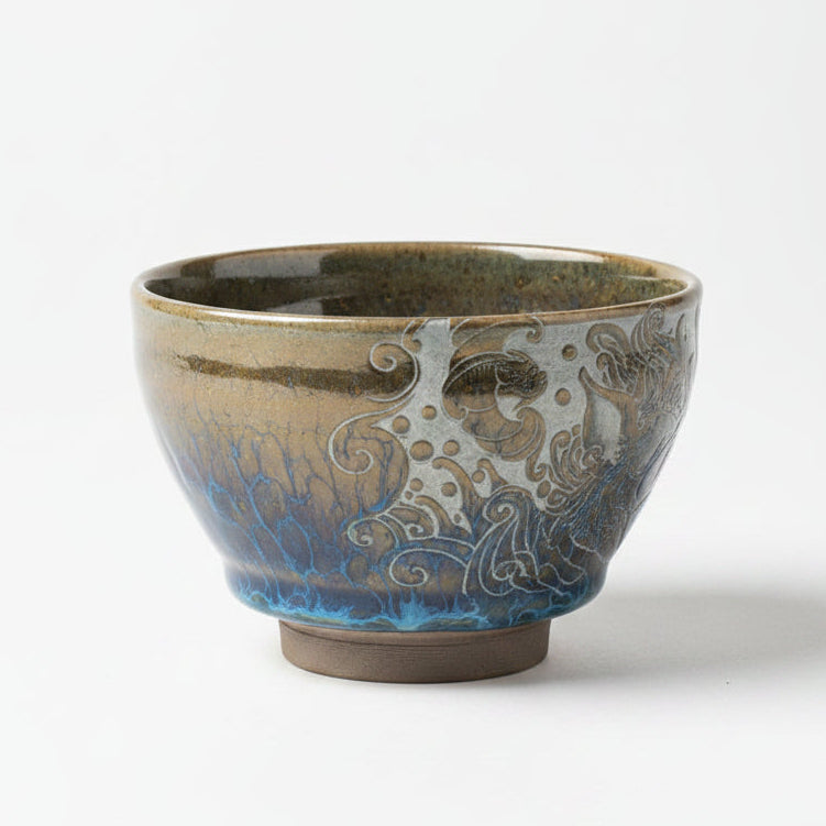 Qilin Porcelain Sculpture Decor Bowl