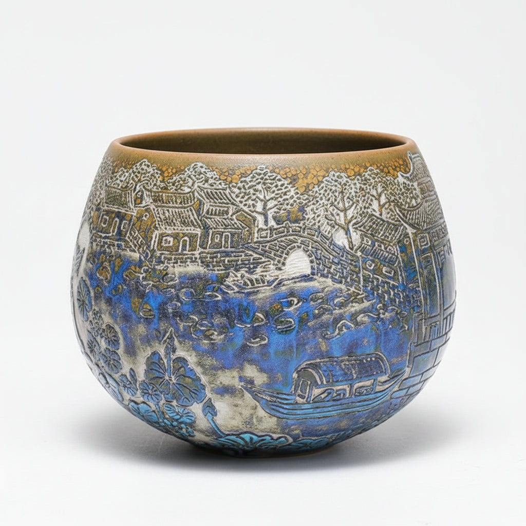 Home Decorative Carved Porcelain Bowl