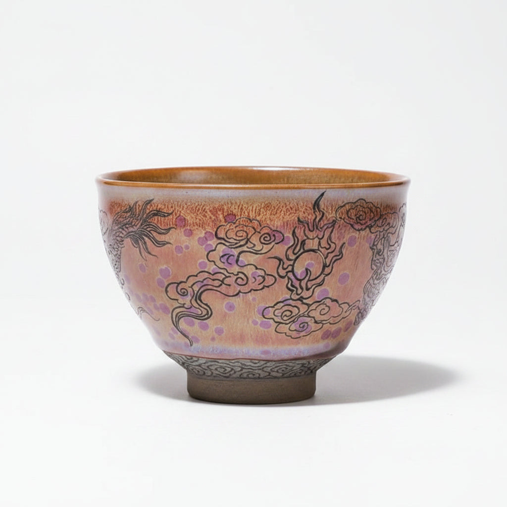 Dragon Hand Carved Porcelain Bowl