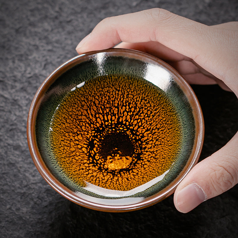 Tenmoku Match Green Tea Cup