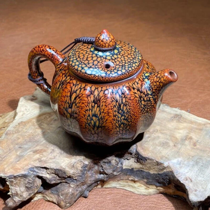 Partridge Jian Zhan Tenmoku Lantern Teapot