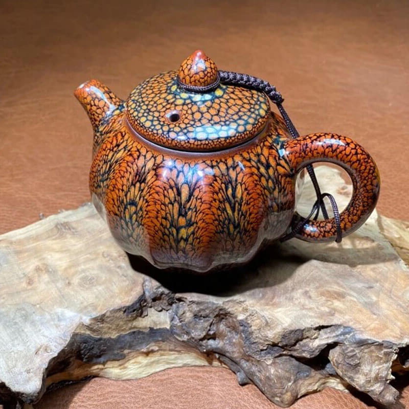 Partridge Jian Zhan Tenmoku Lantern Teapot
