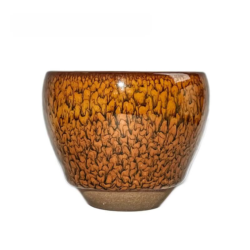 Partridge Jianzhan Tenmoku Oval Tea Cup Red