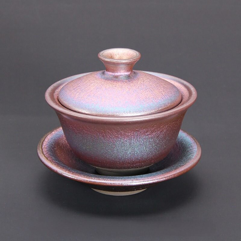 Colourful Jian Zhan Tenmoku Pink Tea Gaiwan