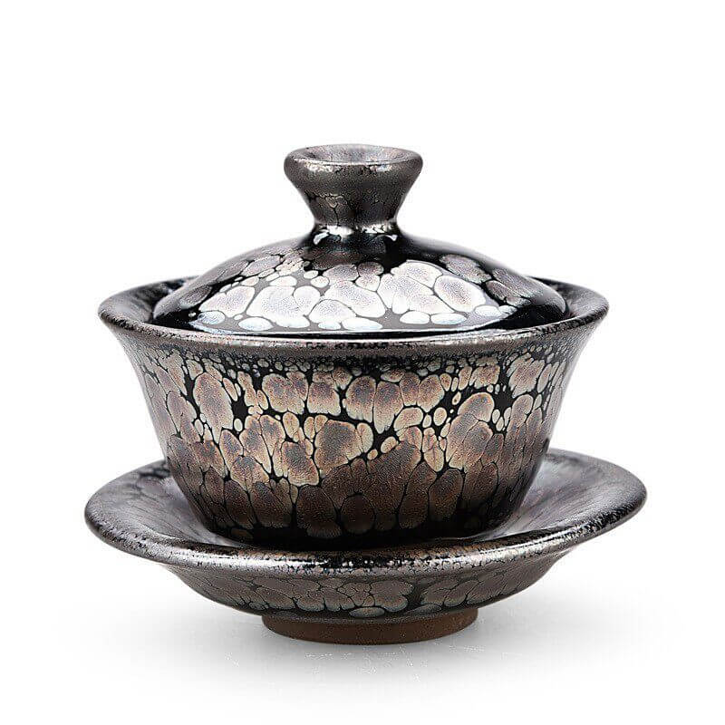 Jian Ware Yuteki Tenmoku Gaiwan With Saucer