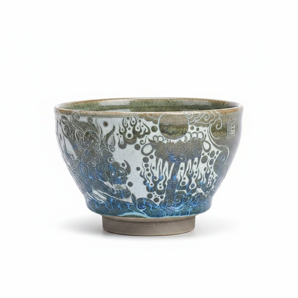 Qilin Porcelain Sculpture Decor Bowl