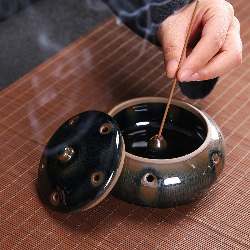 Tenmoku Jian Zhan Rabbit Hair Incense Burner Tea Ceremony Aromatherapy Decoration