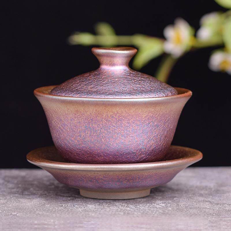 Colourful Jian Zhan Tenmoku Pink Tea Gaiwan