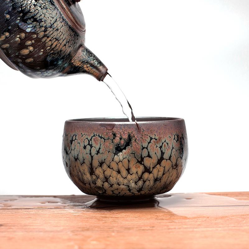 Blue Oil Spot Tenmoku Jian Zhan Teapot